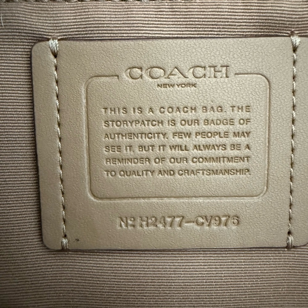 Coach Khaki & Chalk Signature Canvas Tote - Picture 6 of 10